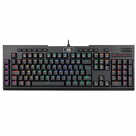 Teclado - Teclado Mecânico Gamer Redragon Brahma Pro - ABNT2 - RGB Chroma - Switch Marrom - K586RGB-PRO