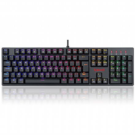 Teclado - Teclado Gamer Ópto-Mecânico Redragon Surara PRO - ABNT2 - LED RGB Chroma - Switch Outemu Optical Vermelho - K582RGB-PRO