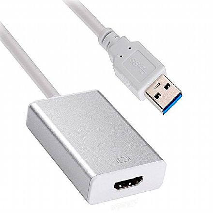 Cabo & Adaptador - Adaptador Conversor USB para HDMI 3.0 - Branco