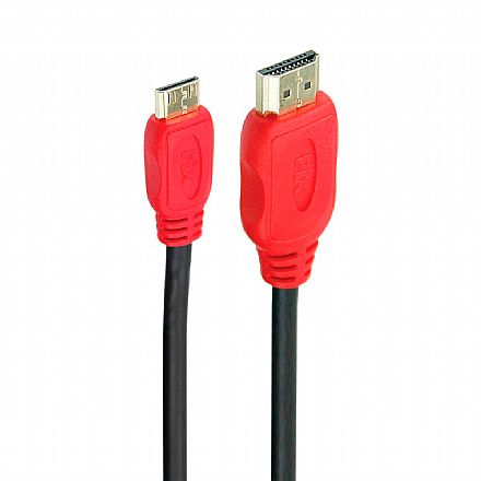 Cabo & Adaptador - Cabo Conversor Mini HDMI para HDMI 2.0 - 2 metros - Chip SCE 018-9400
