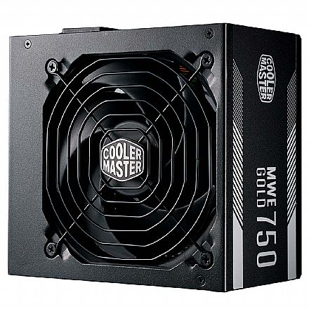 Fonte - Fonte 750W Cooler Master MWE - PFC Ativo - Eficiência 87% - 80 PLUS® Gold - MPE-7501-ACAAG-WO