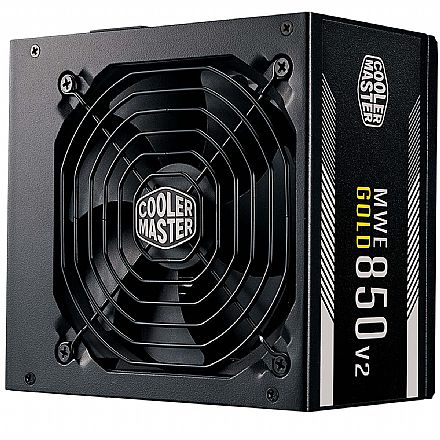 Fonte - Fonte 850W Cooler Master MWE - PFC Ativo - Eficiência 87% - 80 PLUS® Gold - MPE-8501-ACAAG-WO