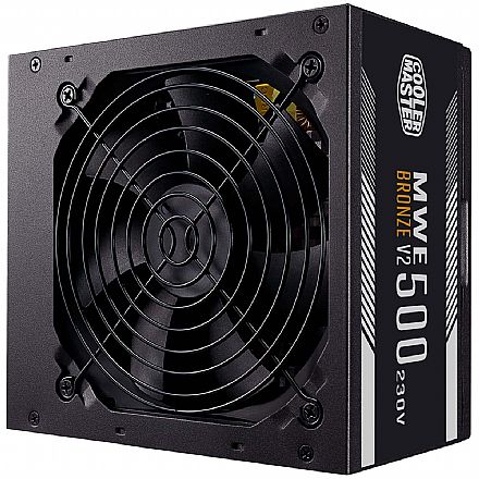 Fonte - Fonte 500W Cooler Master MWE - PFC Ativo - Eficiência 82% - 80 PLUS® Bronze - MPE-5001-ACAAB-BR