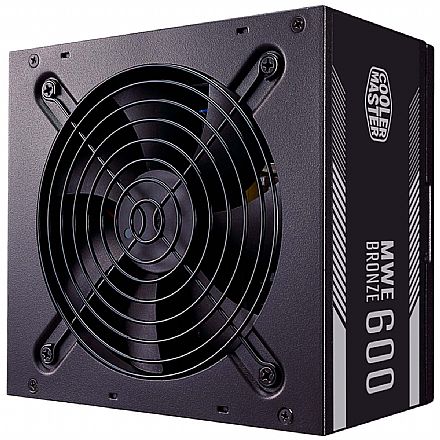 Fonte - Fonte 600W Cooler Master MWE - PFC Ativo - Eficiência 82% - 80 PLUS® Bronze - MPE-6001-ACAAB-BR