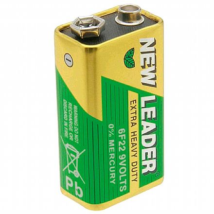 Bateria & Pilhas - Bateria 9V New Leader - 6LR61
