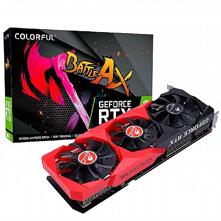 Placa de Vídeo - GeForce RTX 3060 Ti 8GB GDDR6 256bits - Colorful NB-V Battle Ax - Selo LHR