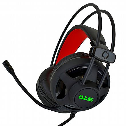 Fone de Ouvido - Headset Gamer Evus F-11 Revolution - RGB - com Microfone - Conector P2 e USB