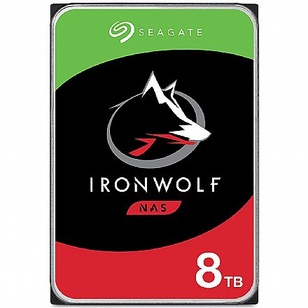 HD (Disco Rígido) - HD 8TB NAS SATA - 7200RPM - 256MB Cache - Seagate IronWolf - ST8000VN004