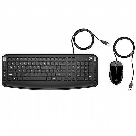 Kit Teclado e Mouse - Kit Teclado e Mouse USB HP Pavilion 200 - 1600dpi - ABNT2 - 9DF28AA#AC4