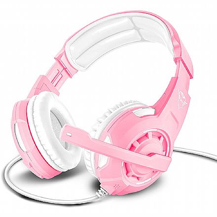 Fone de Ouvido - Headset Gamer Trust GXT 310P Radius - para Console e PC - Conector P2 e P3 - Rosa - T23203