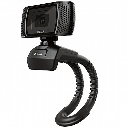 Webcam e Videoconferência - Web Câmera Trust Trino - Vídeochamadas em HD 720p - com Microfone - T18679