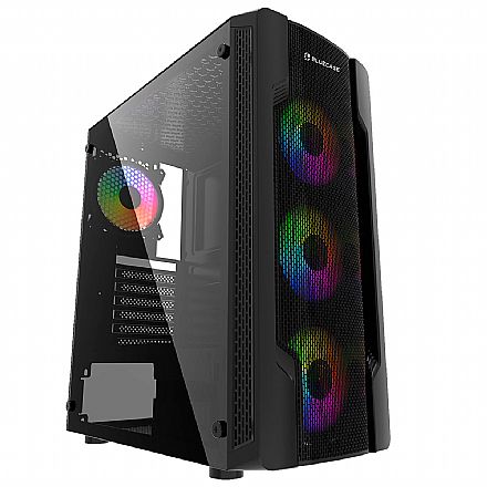 Gabinete - Gabinete Gamer Bluecase BG-031 - Lateral em Vidro Temperado - USB 3.0 - Mid Tower