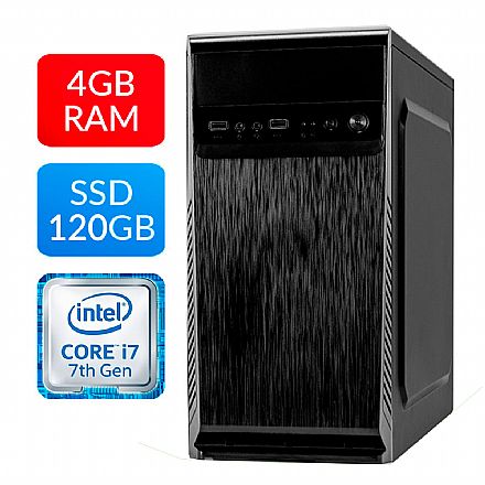 Computador - Computador Bits WorkHard - Intel i3 7100, 4GB, SSD 120GB, FreeDos - 1 Ano de garantia