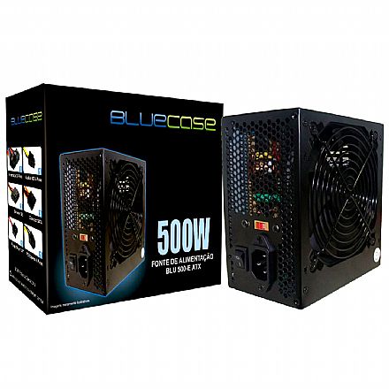 Fonte - Fonte 500W Bluecase BLU500-E ATX c/ cabo de força