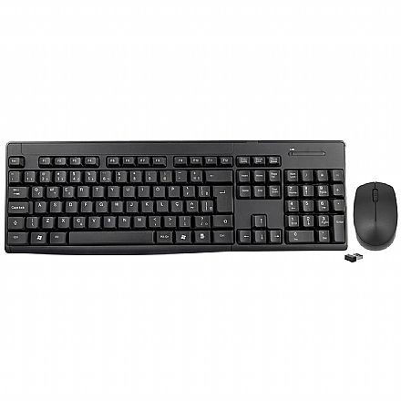 Kit Teclado e Mouse - Kit Teclado e Mouse sem Fio K-Mex KA-S329 + MA-A733 - ABNT2 - 1200dpi