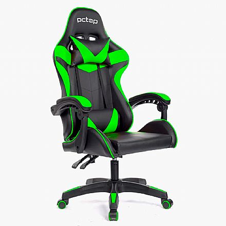 Cadeiras - Cadeira Gamer PCTop Strike SE1005 - Encosto Reclinável - Preta e Verde - 0079468-01