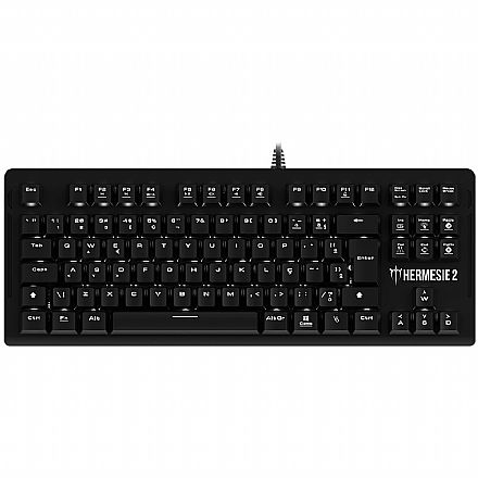 Teclado - Teclado Mecânico Gamer Gamdias Hermes E2 - ABNT2 - LED Branco - Switch Huano Blue