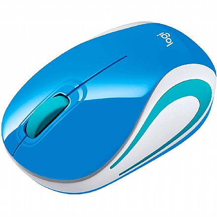 Mouse - Mini Mouse sem Fio Logitech M187 Azul - 1000dpi - 910-005360