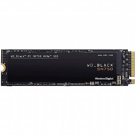 SSD - SSD M.2 500GB Western Digital Black SN750 - NVMe - Leitura 3470MB/s - Gravação 2600MB/s - WDS500G3X0C