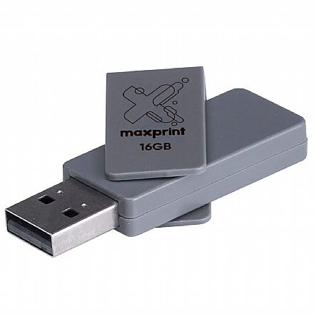 Pen Drive - Pen Drive 16GB Maxprint Twister - USB 2.0 - Cinza - 50000008