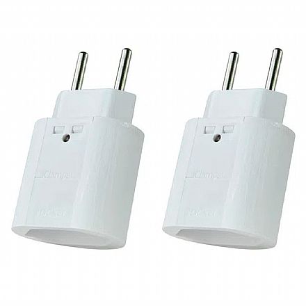 Filtro de linha - Kit Protetor Contra Raios Clamper iClamper Pocket 2P - DPS - Branco – 10192 - 2 unidades