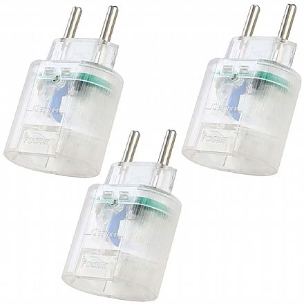 Filtro de linha - Kit Protetor Contra Raios Clamper iClamper Pocket 2P - DPS - Transparente - 10191 - 3 unidades