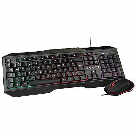 Kit Teclado e Mouse - Kit Teclado e Mouse Gamer Multilaser - ABNT2 - 2400dpi - TC239