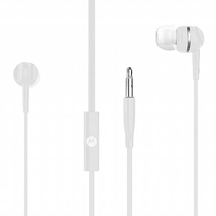 Fone de Ouvido - Fone de Ouvido Intra-Auricular Motorola Pace 105 - com Microfone - Conector P2 - Branco - PACE105WH