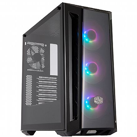 Gabinete - Gabinete Gamer Cooler Master Masterbox MB520 - Lateral em Vidro Temperado - com 3 Coolers ARGB - USB 3.2 - MCB-B520-KGNN-RGA