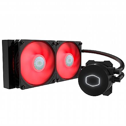Water Cooler MasterLiquid ML240L V2 - LED Vermelho - Cooler Master MLW-D24M-A18PR-R2 Water Cooler - Water Cooler MasterLiquid ML240L V2 - LED Vermelho - Cooler Master MLW-D24M-A18PR-R2