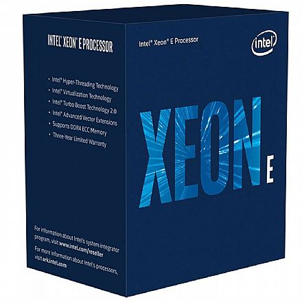 Processador Intel - Intel® Xeon® E-2124 - LGA 1151 - 3.3GHz (Turbo 4.3GHz) - Cache 8MB - BX80684E2124
