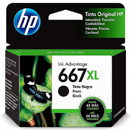 Cartucho - Cartucho HP 667XL Preto - 3YM81AL / 3YM81AB