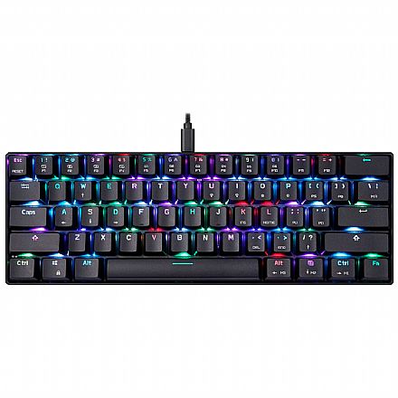 Teclado - Teclado Mecânico Gamer Motospeed CK61 Essential - Padrão US - RGB - Switch Vermelho - FMSTC0091VEM