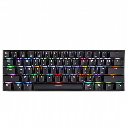 Teclado - Teclado Mecânico Gamer Motospeed CK62 - Padrão US - RGB - Switch Azul - FMSTC0019AZL