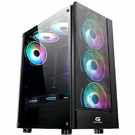 Gabinete - Gabinete Gamer Fortrek Cruiser - Lateral em Acrílico - com 3 Coolers RGB - 70569