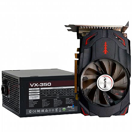 Kit Upgrade - Kit Upgrade AMD Radeon RX 550 4GB GDDR5 128bits + Fonte 350W AeroCool VX-350 - 59763