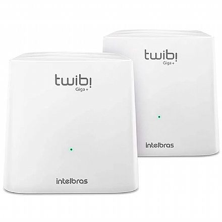 Roteador, Repetidor & Acess Point - Roteador Wi-Fi Intelbras Twibi Giga+ AC1200 - Kit 2 unidades - Tecnologia Wi-Fi MESH - Dual Band 2.4 GHz e 5 GHz - 4750079