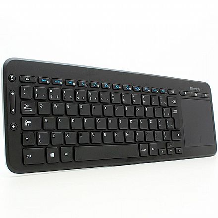 Teclado - Teclado sem Fio Microsoft All-in-One Media - Touchpad Multitoque Integrado - N9Z-00005