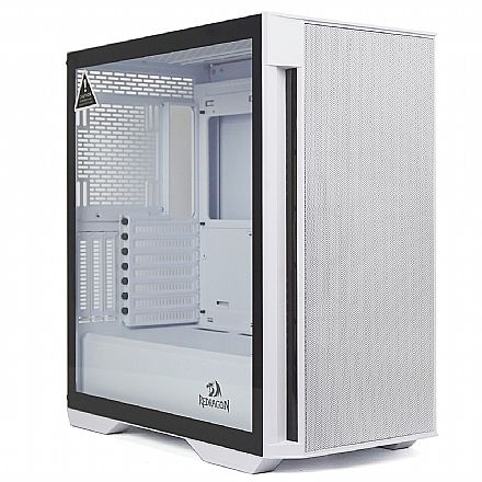 Gabinete - Gabinete Gamer Redragon Demolisher GC-706W - Lateral em Vidro Temperado - USB 3.0 - Branco