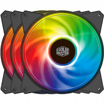 Cooler CPU - Kit MasterFan MF120R - RGB - 3 em 1 - Cooler Master R4-120R-203C-R1