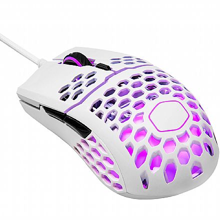 Mouse - Mouse Gamer Cooler Master MM711 - 16000dpi - 6 Botões - RGB - Branco Brilho - MM-711-WWOL2
