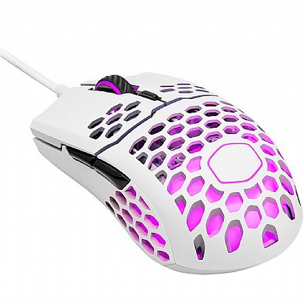 Mouse - Mouse Gamer Cooler Master MM711 - 16000dpi - 6 Botões - RGB - Branco Fosco - MM-711-WWOL1