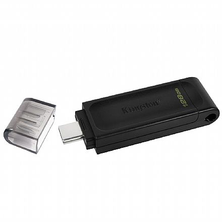 Pen Drive - Pen Drive 128GB Kingston DT70-128GB - USB 3.2 Tipo C