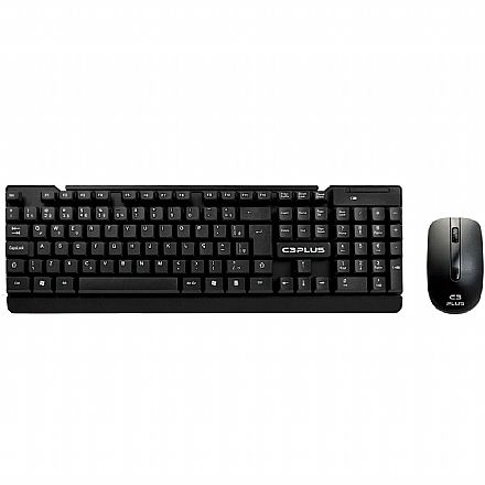 Kit Teclado e Mouse - Kit Teclado e Mouse sem Fio C3Tech K-W11BK - ABNT2 - 1000dpi