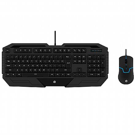 Kit Teclado e Mouse - Kit Teclado e Mouse Gamer HP GK1000 - ABNT2 - 1600dpi