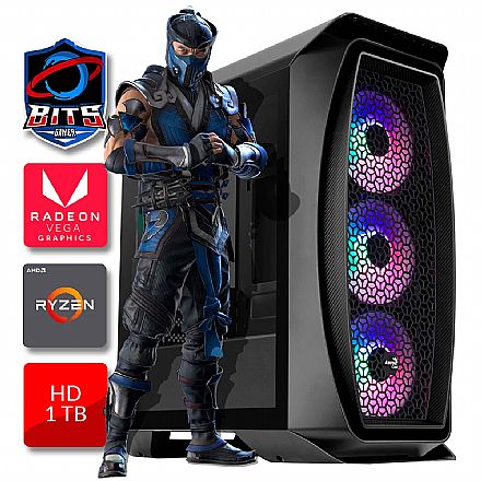 Computador Gamer - PC Gamer Starter Bits - AMD A10 9700, RAM 8GB, HD 1TB, Radeon Vega R7