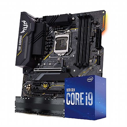 Kit Upgrade - Kit Upgrade Intel® Core™ i9 10850K + Asus TUF B460M PLUS GAMING/BR + Memória 8GB DDR4