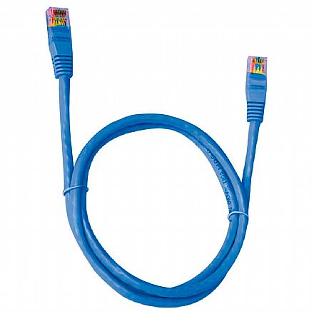 Cabo de rede - Cabo de Rede UTP (Patch Cord) RJ45 Cat.6 - 10 metros - Azul - Plus Cable PC-ETH6U100BL