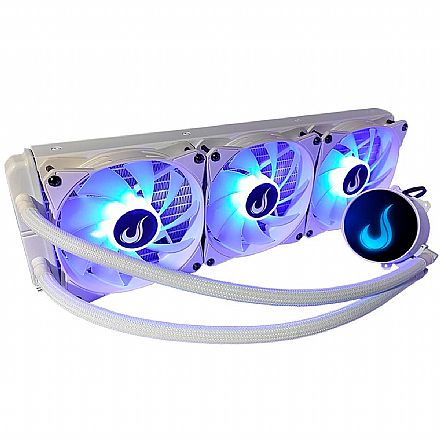 Water Cooler - Water Cooler Rise Mode Frost 360mm - RGB - Branco - RM-WCF-04-RGB