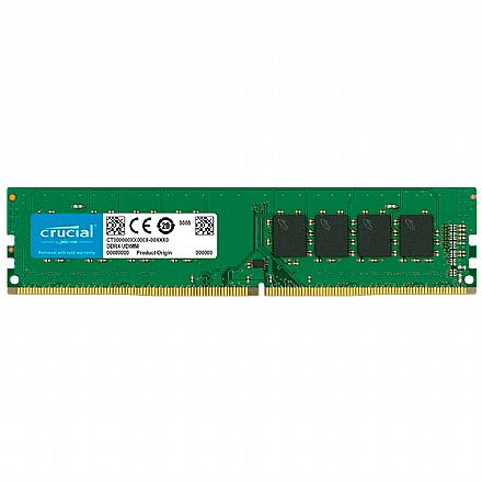 Memória para Desktop - Memória 8GB DDR4 2666MHz Crucial - CL19 - CB8GU2666